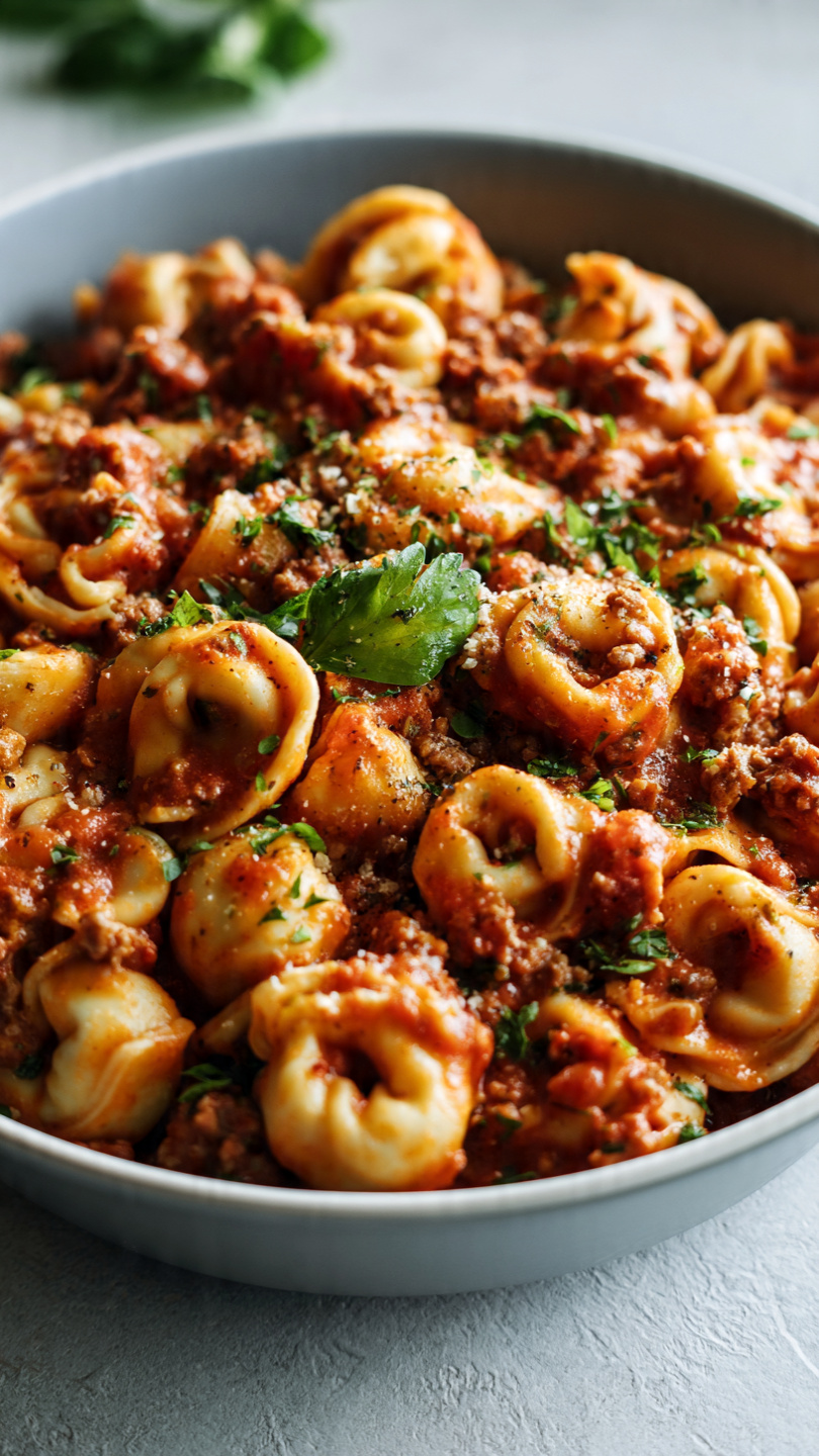 Ground Beef Tortellini Bake (Easy Cheesy Weeknight Dinner)