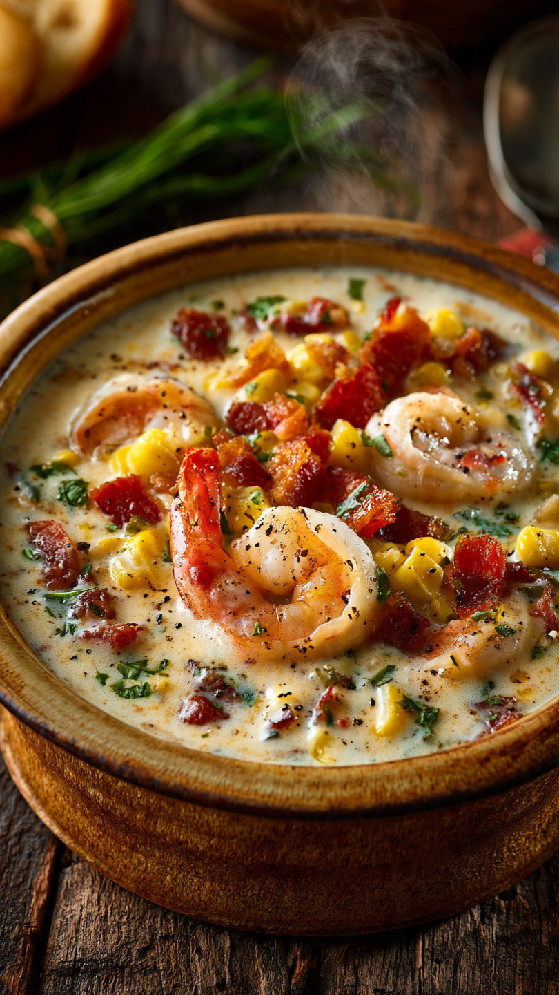 Bacon, Shrimp and Corn Chowder