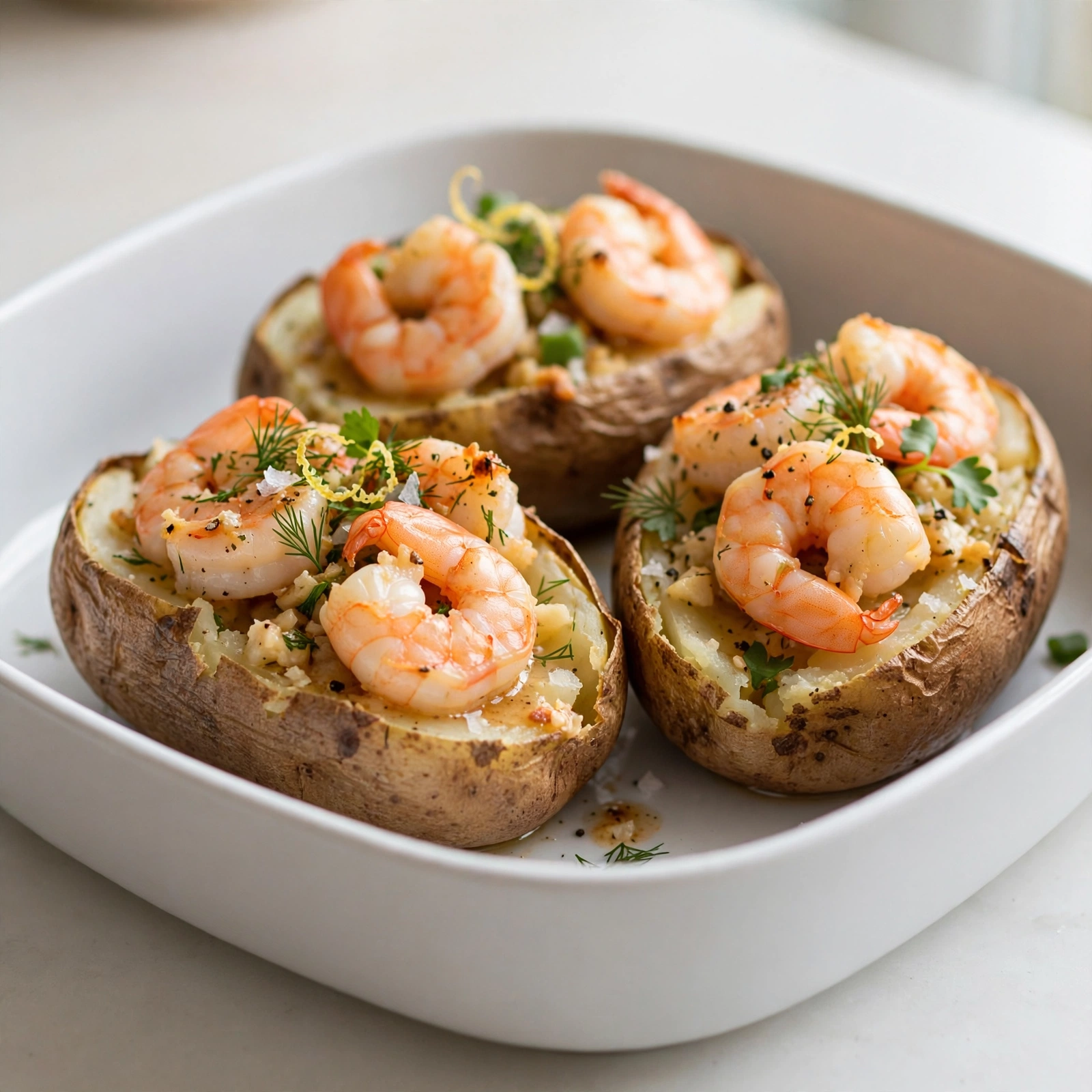 Baked Potatoes with Shrimp