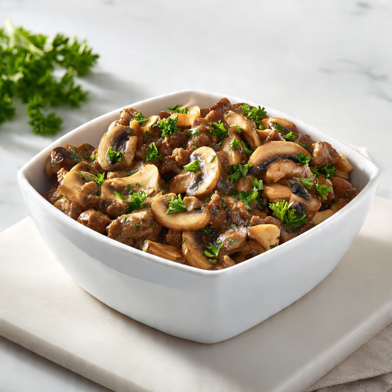 Ground Beef and Mushroom Skillet