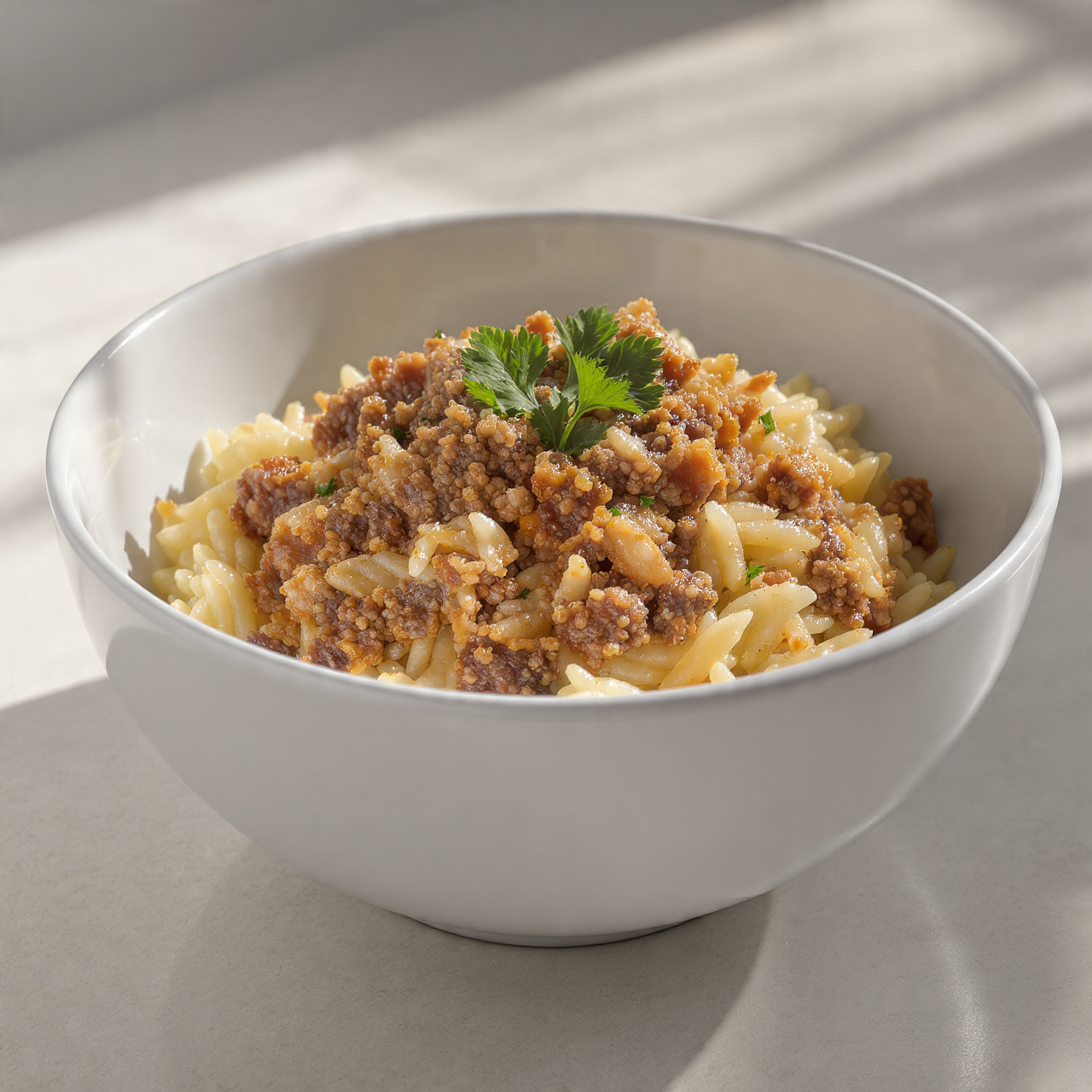Creamy Ground Beef Orzo (One-Pan Dinner)